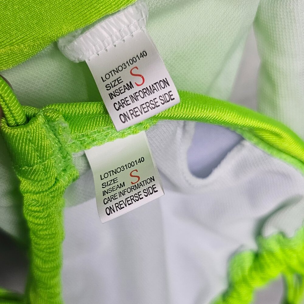 Set of 2 Dolls Kill Size Small Neon Green/Red Strappy Bikini Multi-Way Straps - Picture 11 of 12